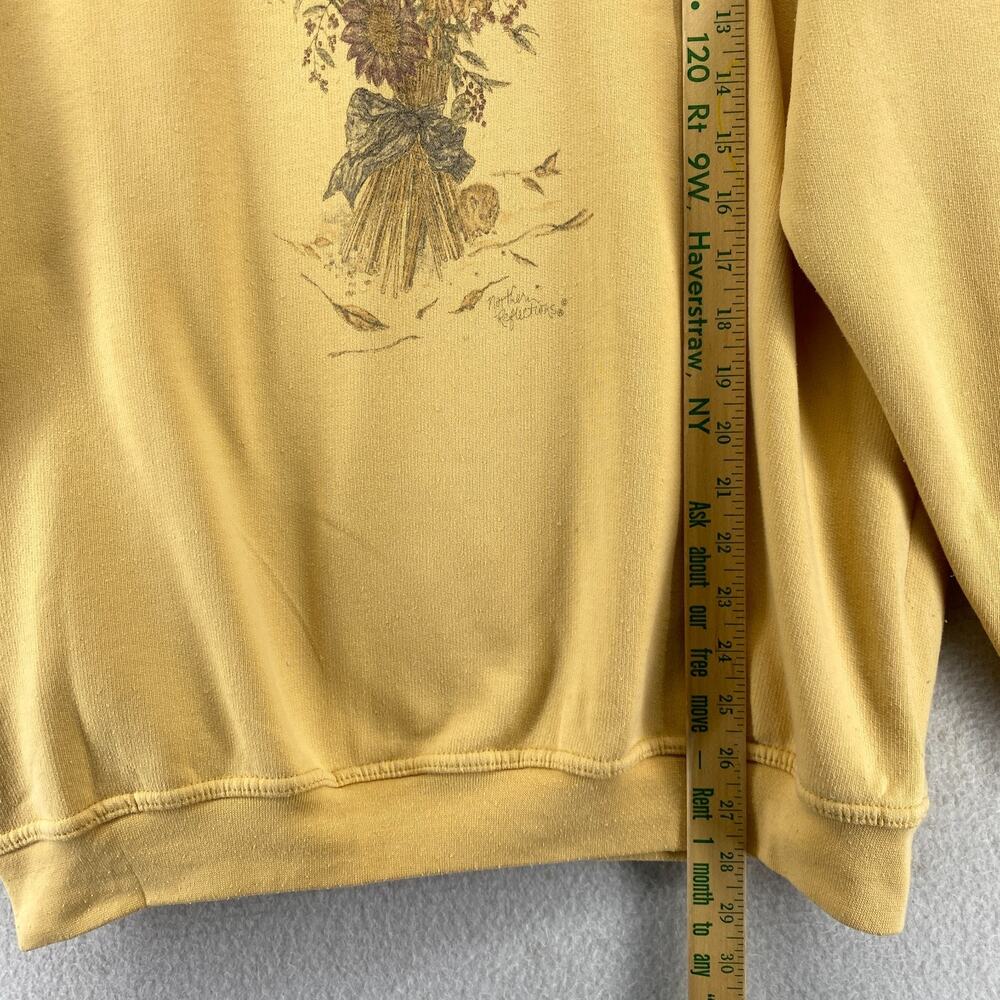 NORTHERN REFLECTIONS Sweatshirt Womens M Fall Floral Sunflower Fleece Yellow VTG - Picture 13 of 14